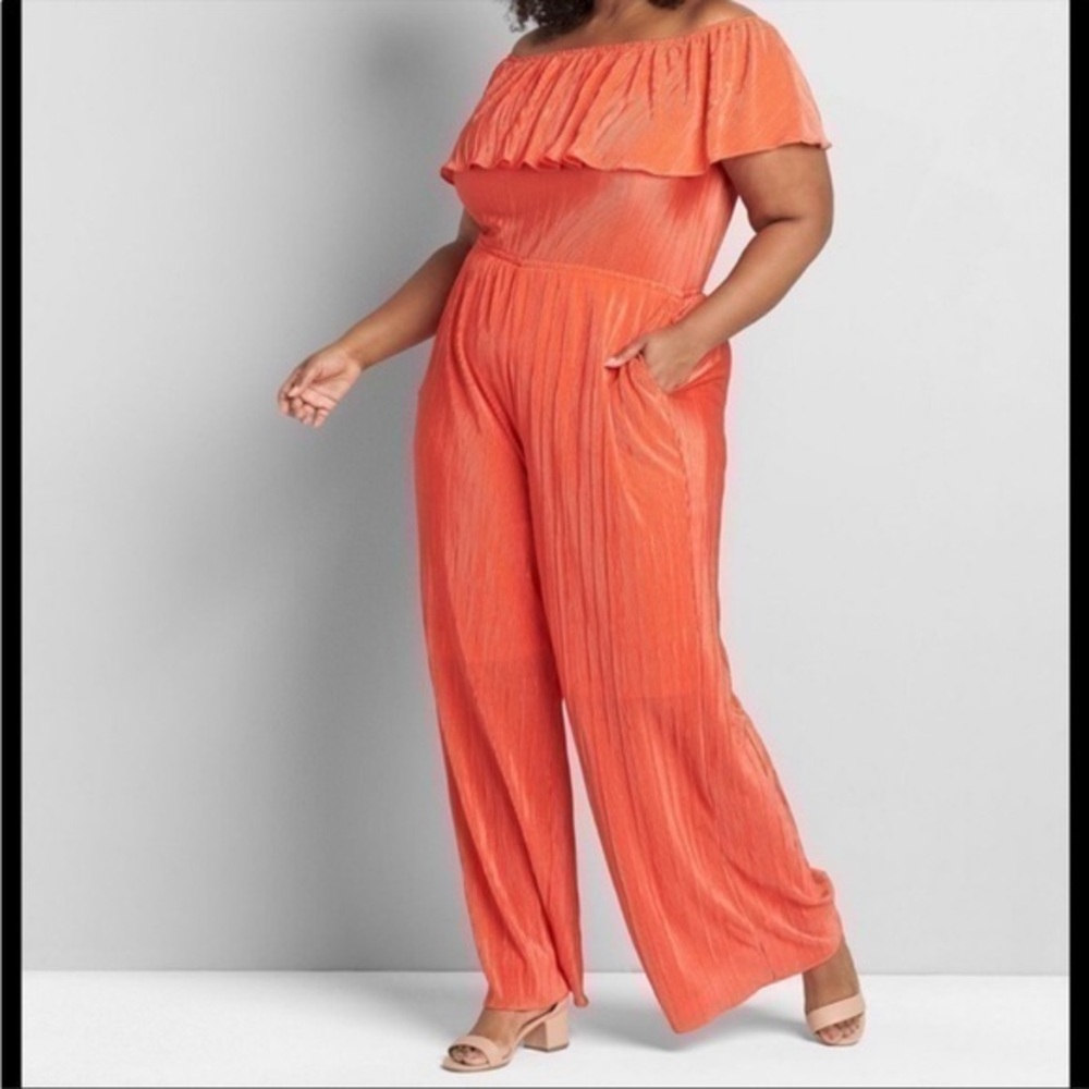 Lane Bryant NWOT 4 way to wear Coral jumpsuit